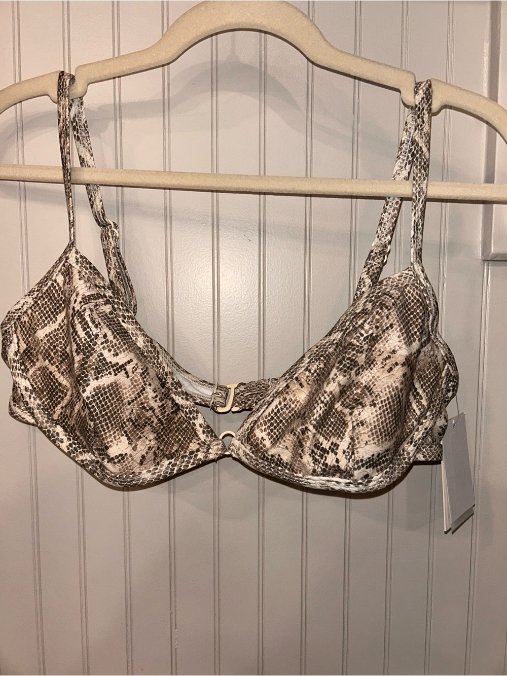 Good American Snake Print Bikini Top